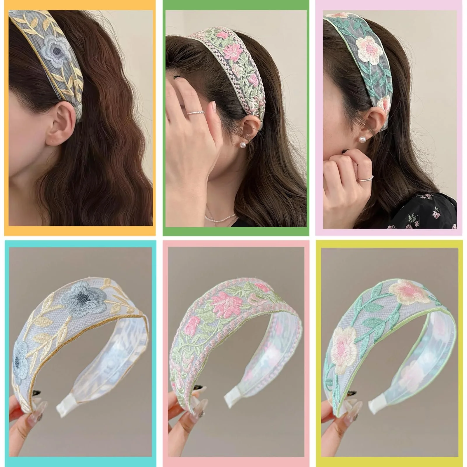 Пов'язка на голову Мереживна з вишивкою квітами, фото №5 Пов'язка на голову Мереживна з вишивкою квітами, фото №5