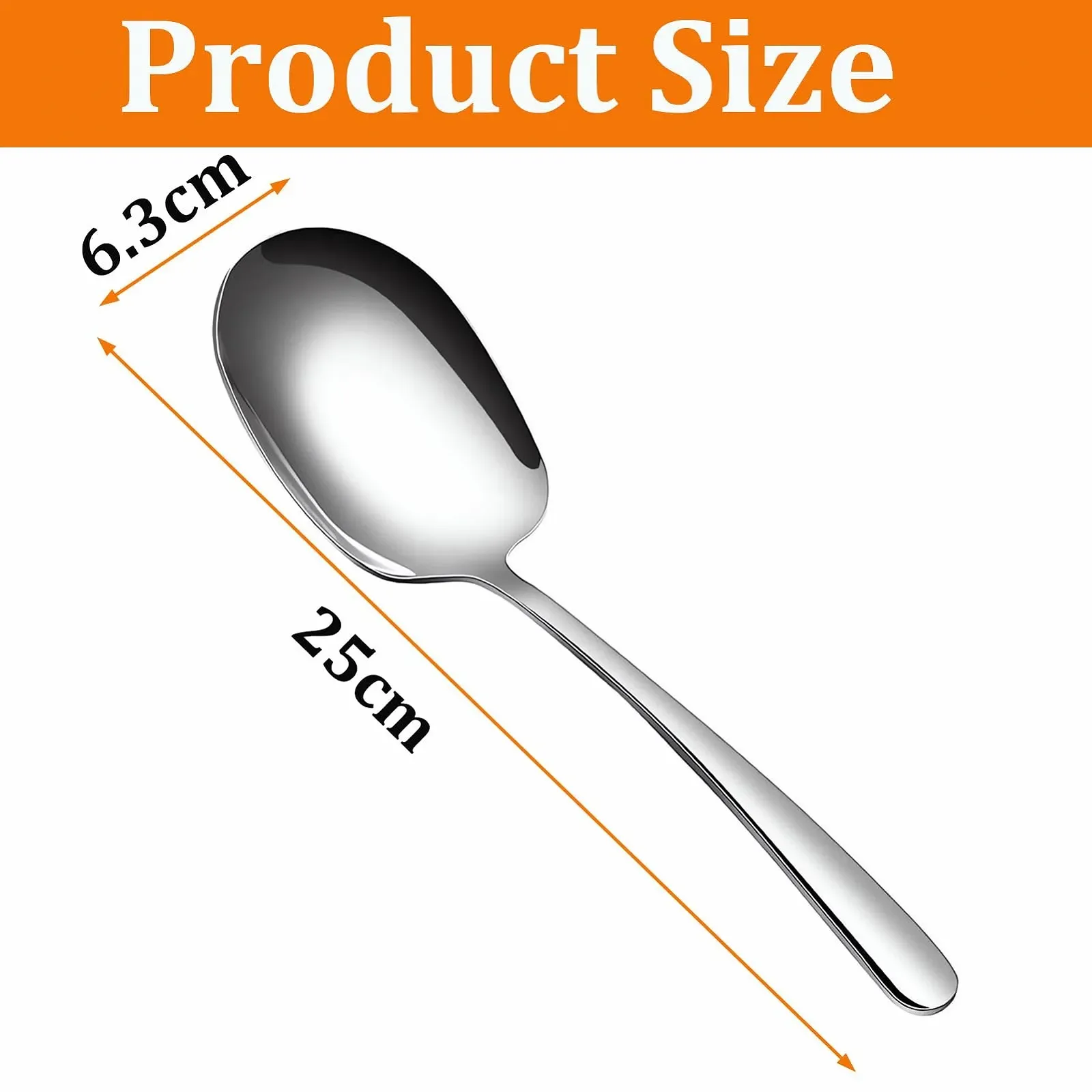 Сервировочная ложка из нержавеющей стали большая, фото №2