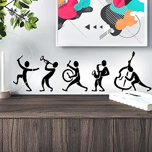 Наклейка на стіну Музичний гурт 600 x 170 мм Чорний - Фото 1