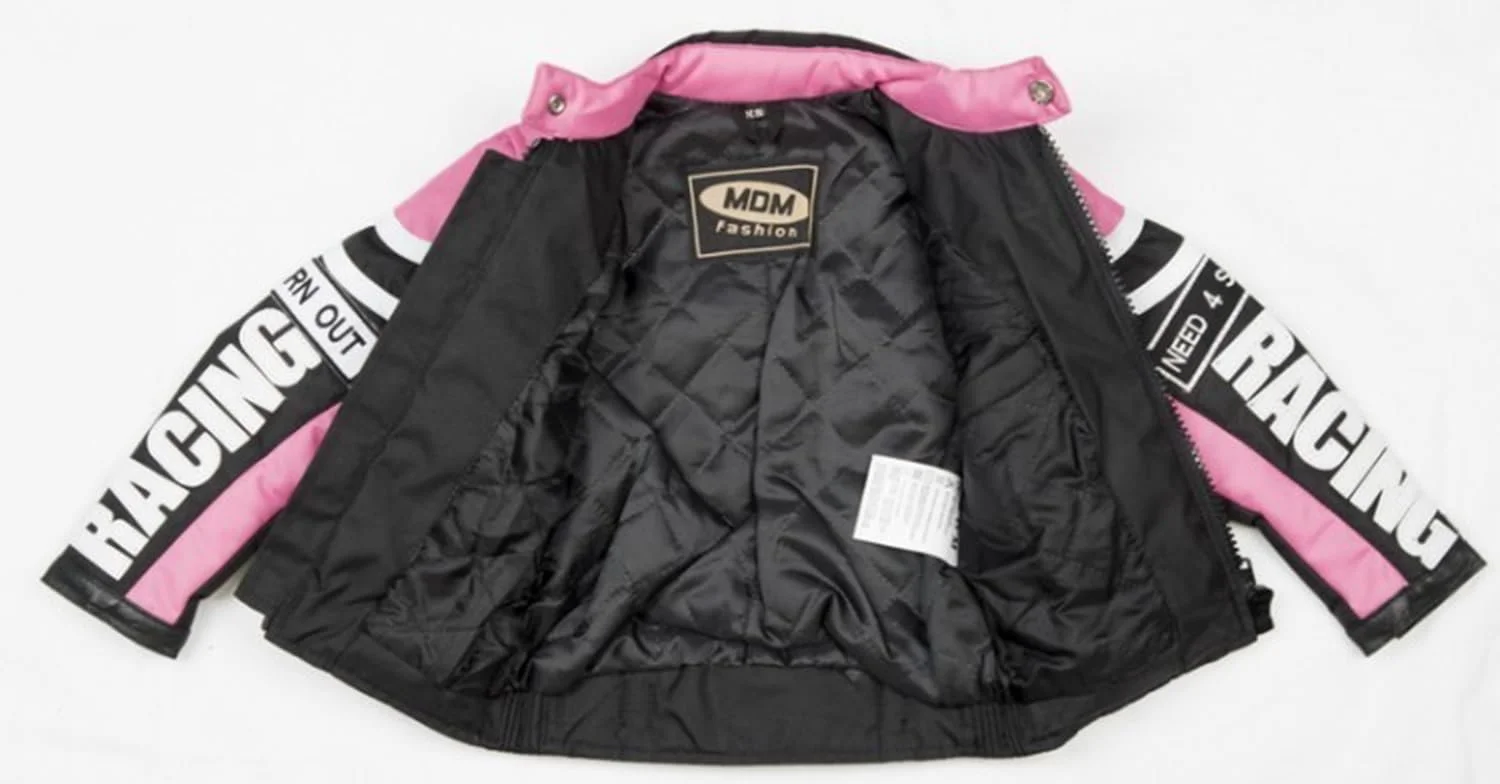 Мотоциклетна куртка MDM для дівчат Рожева, фото №4