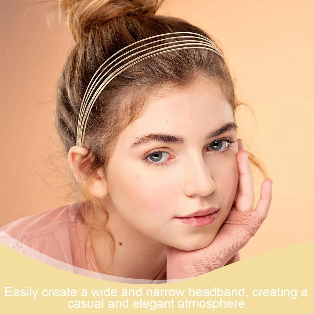 Багатошарові металеві обручі для волосся, фото №6