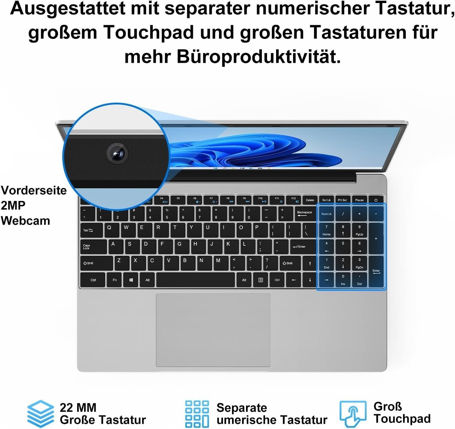 Ноутбук 15.6" Jumper EZbook S7 Hi Intel Celeron 5205U RAM 12GB SSD 128GB + SSD 512GB Win11 (UKR), фото №3