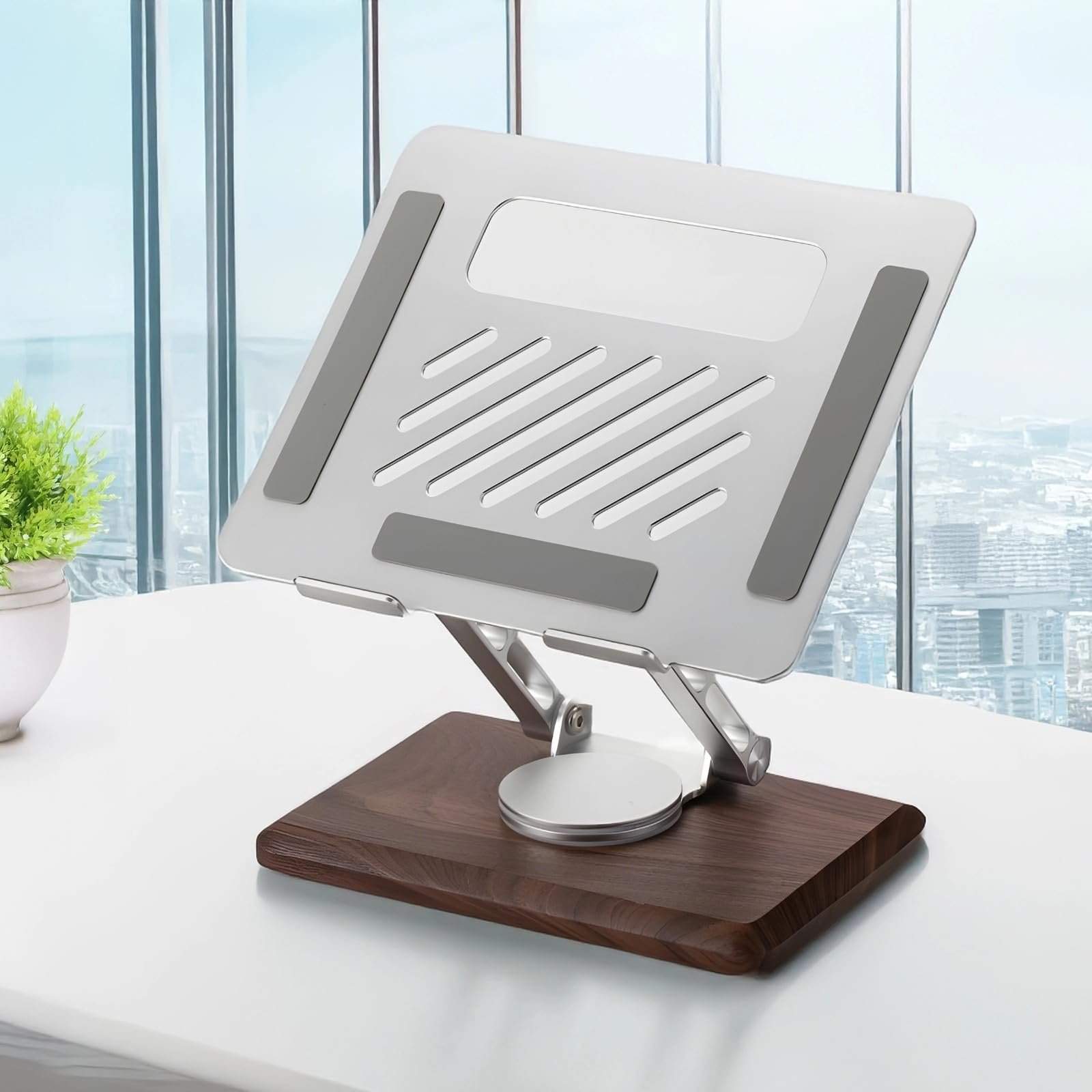 Регулируемая по высоте подставка для ноутбука с вращением на 360, фото №2