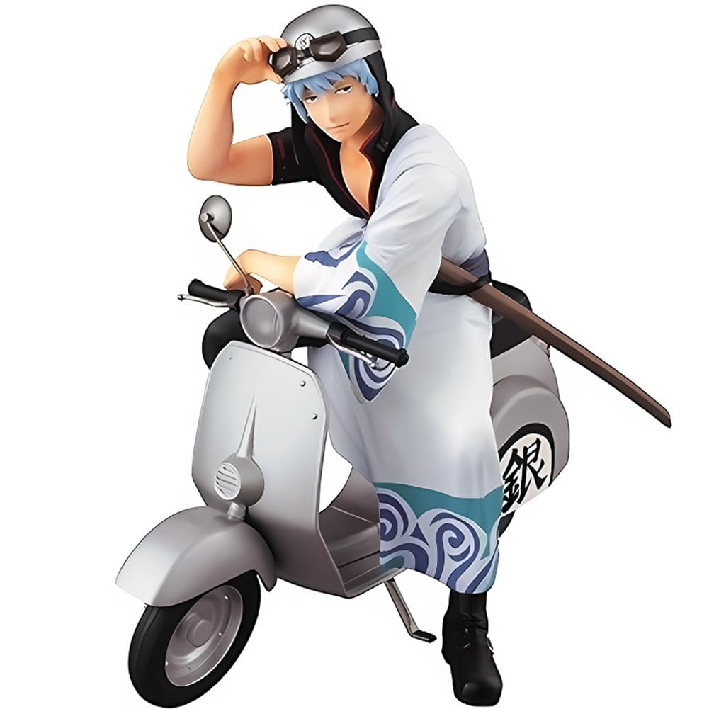 Фигурка ПВХ Sakata Gintoki Zhongkaihua 15 см, аниме модель, коллекционные украшения, издание на мотоцикле, фото №1
