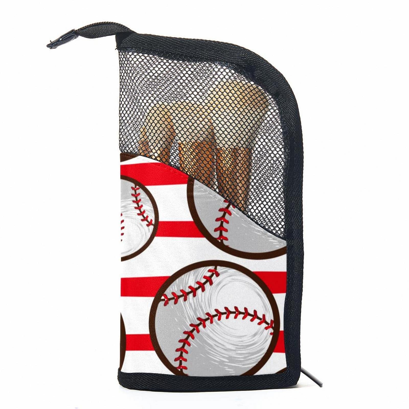 Набір пензлів для макіяжу з сумкою-органайзером 12 шт Baseball Red Stripes Colored-315, фото №1