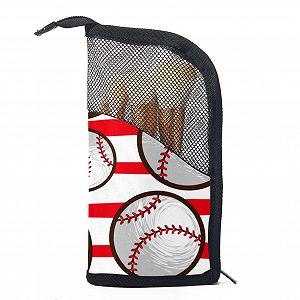 Набір пензлів для макіяжу з сумкою-органайзером 12 шт Baseball Red Stripes Colored-315 - Фото 1