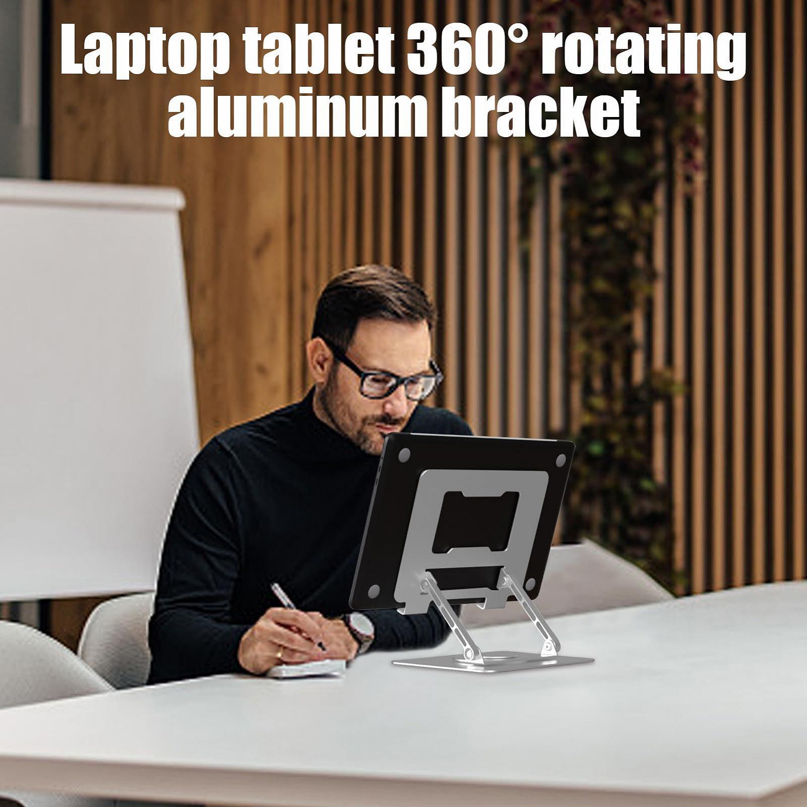 Підставка для ноутбука, металева, ергономічна, регульована база, обертова, портативна, до 10 кг, фото №3