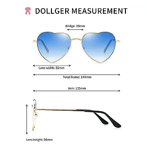 Солнцезащитные очки Сердце Dollger Винтажные Тонкая металлическая оправа Форма сердца synthetic.ua - Фото 1