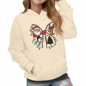 Худи для девочки Мягкий флисовый пуловер с принтом, с длинными рукавами, повседневная верхняя одежда, милый праздничный дизайн, легкая куртка для ежедневных игр и фестивалей - Фото 1