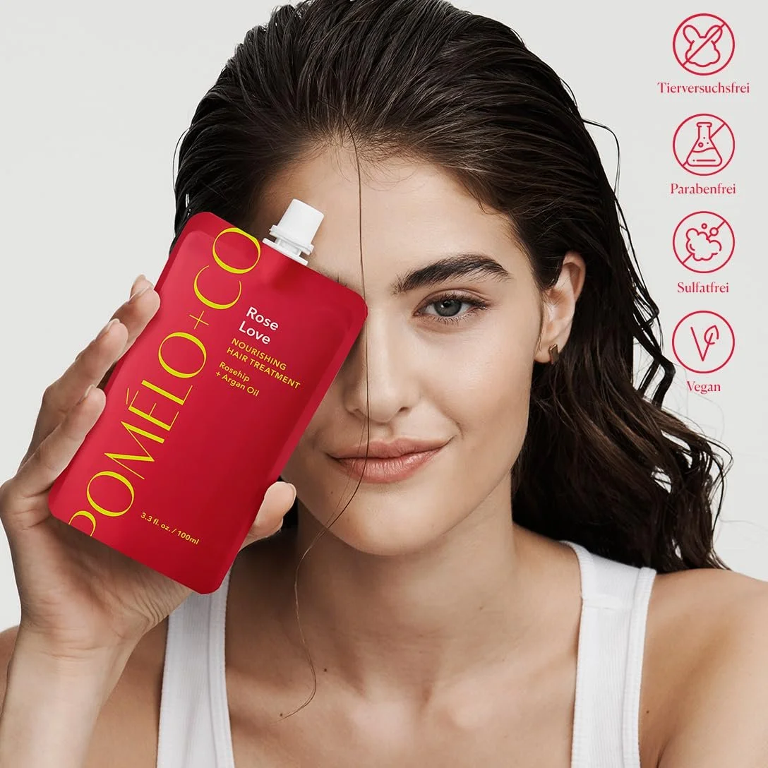 Маска Pomélo+Co. 99.4% Natural Anti Frizz Rose Love 100 мл, фото №5