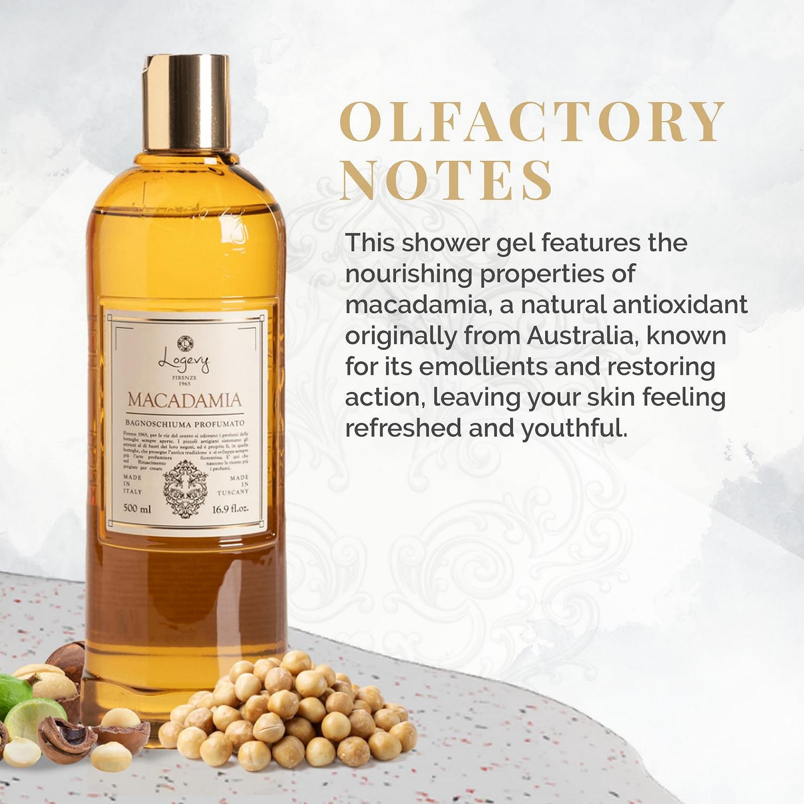 Гель для душа Logevy Macadamia 500 мл, фото №3 Гель для душа Logevy Macadamia 500 мл, фото №3