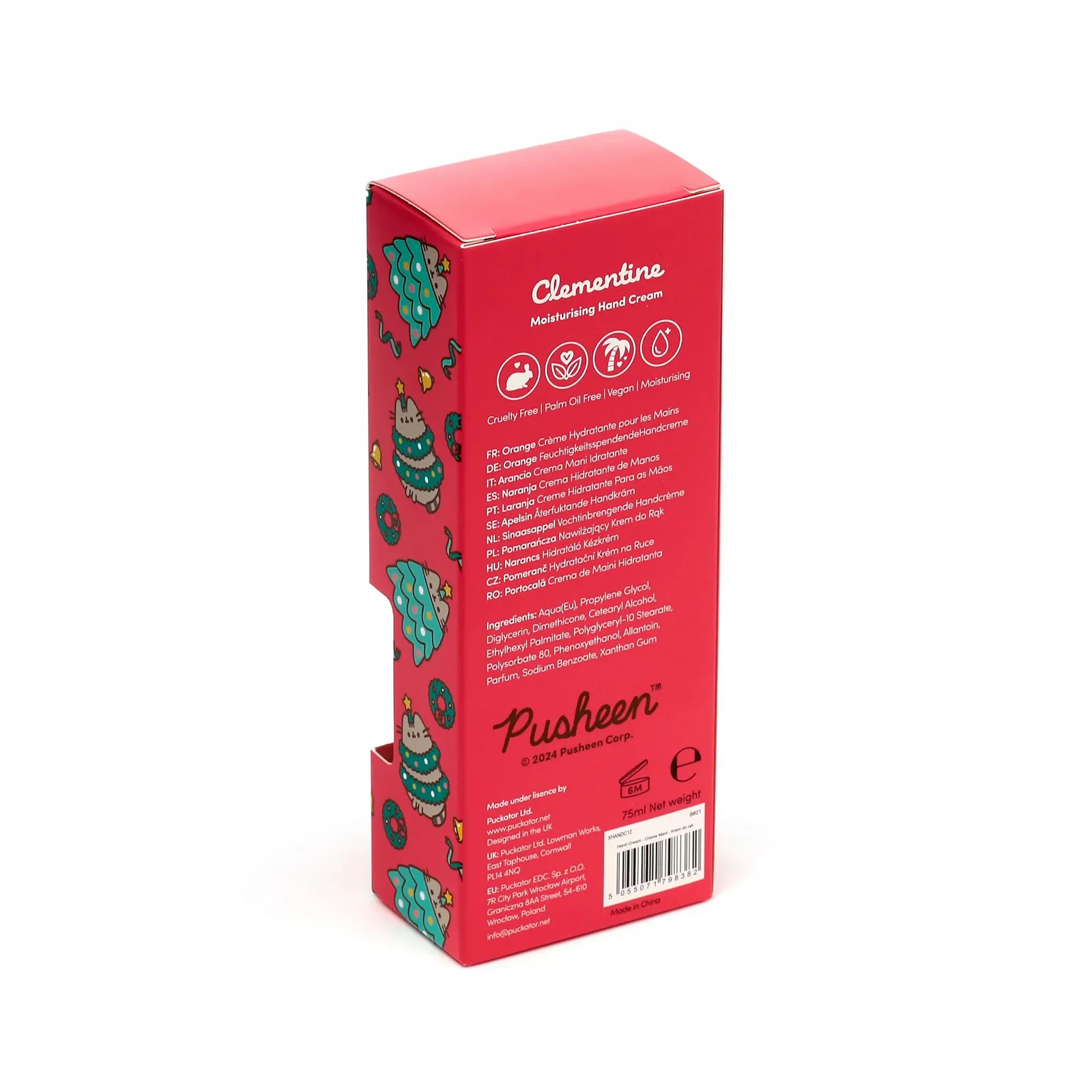 Крем для рук Зволожуючий Puckator Christmas Pusheen The Cat Clementine 50 мл, фото №4