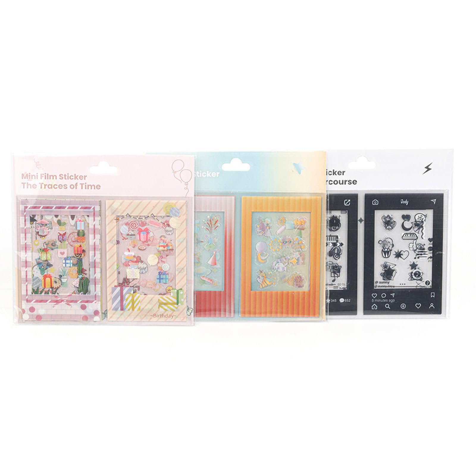 Набор стикеров-рамок для фото 3" 30 шт. Multicoloured Retro, фото №7