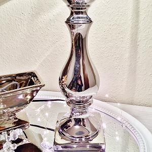 Настільна лампа Lovely кераміка 60 см сріблястий/чорний - Фото 1