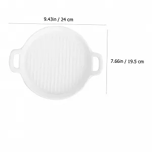 Форма для запекания Nordic керамическая круглая со смужками с двойными ручками большая synthetic.ua - Фото 1