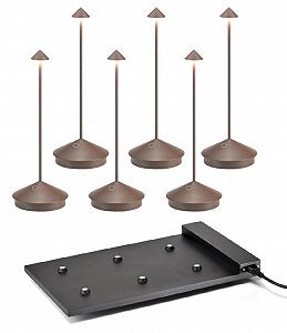 Настільна лампа Zafferano Pina Pro Набір 6 шт LED Акумуляторна Сенсорна Димер 29 см - Фото 1