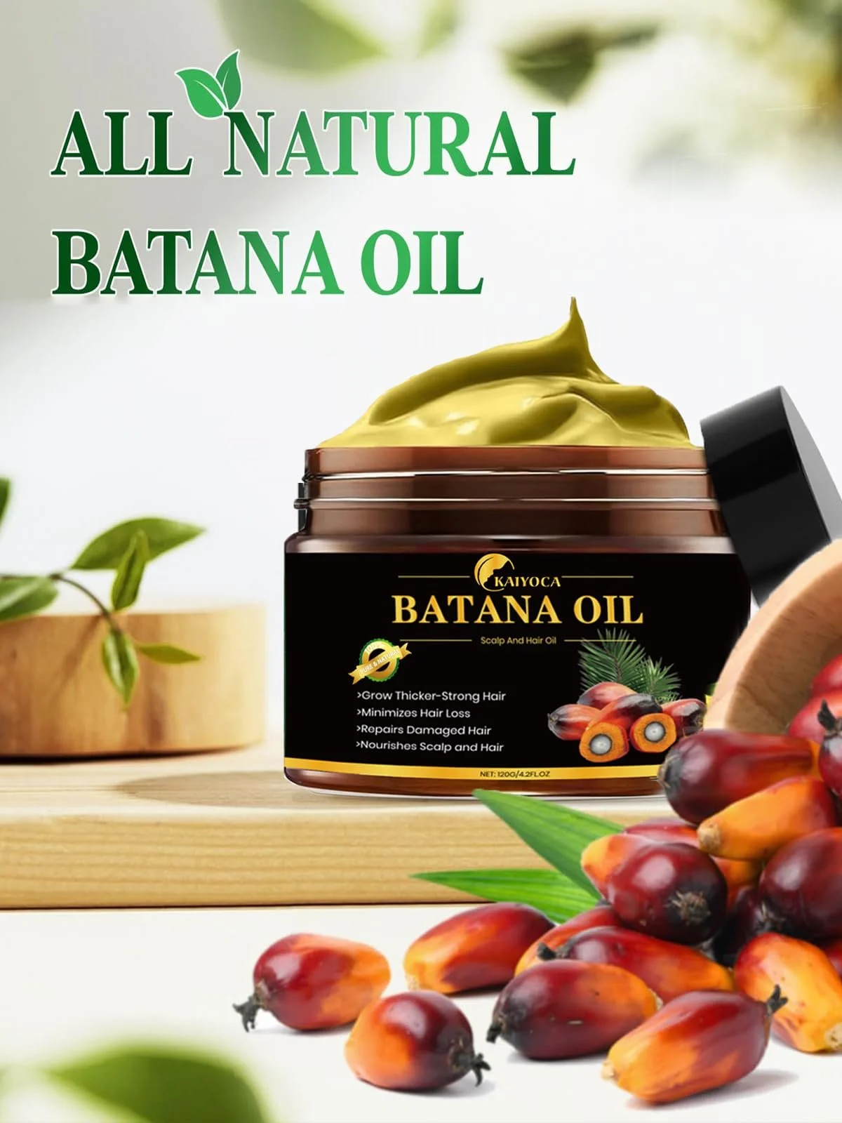 Олія Batana для росту волосся, Нерафінована олія Batana з тропічних лісів Гондурасу 4.2 унції, фото №2