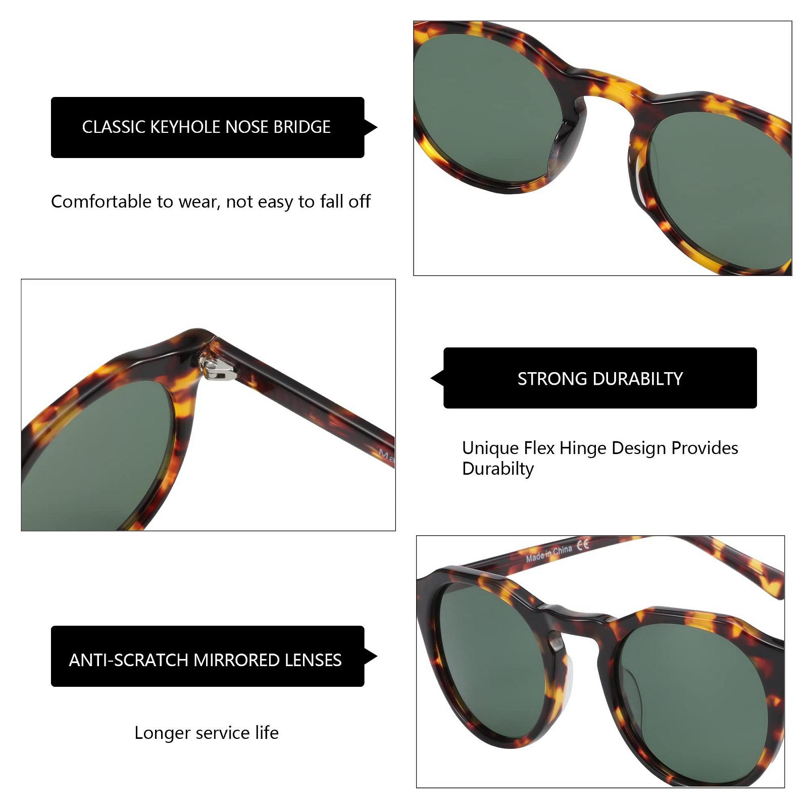 Вінтажні круглі поляризовані сонцезахисні окуляри ZENOTTIC для чоловіків та жінок UV400, фото №5