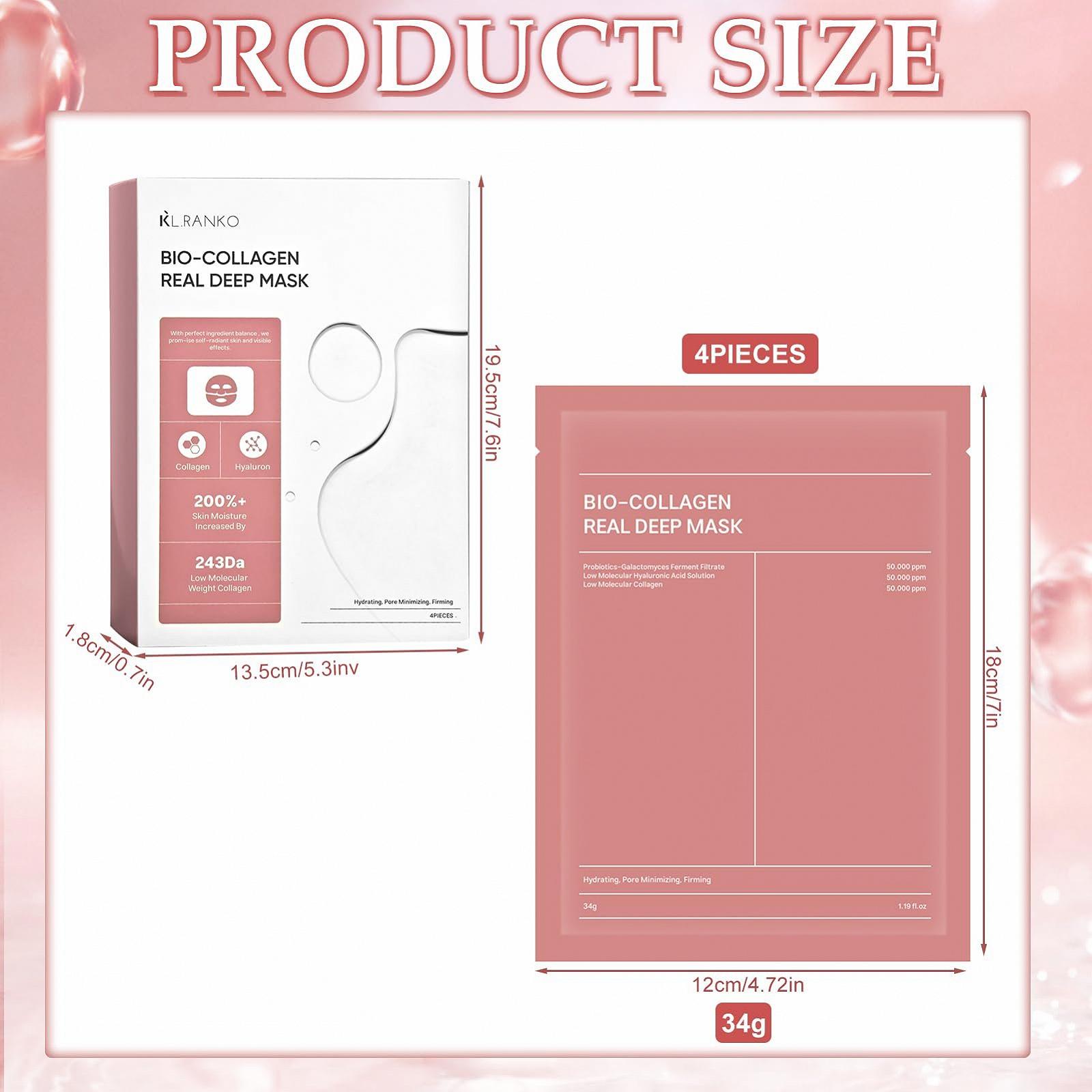 Маска для лица Collagen Real Deep Organic, набор 4 шт, фото №2