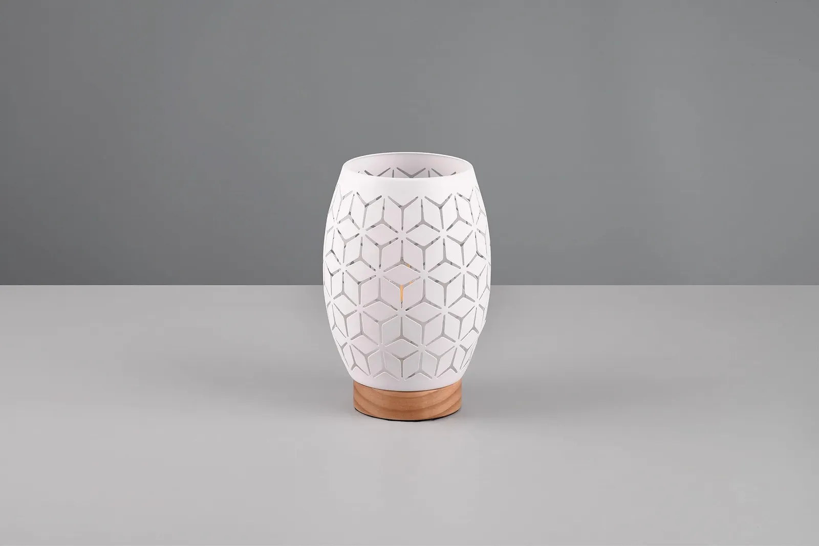 Настільна лампа Reality Leuchten Bidar R51571031 Метал Матовий білий Натуральне дерево 1x E27, фото №3