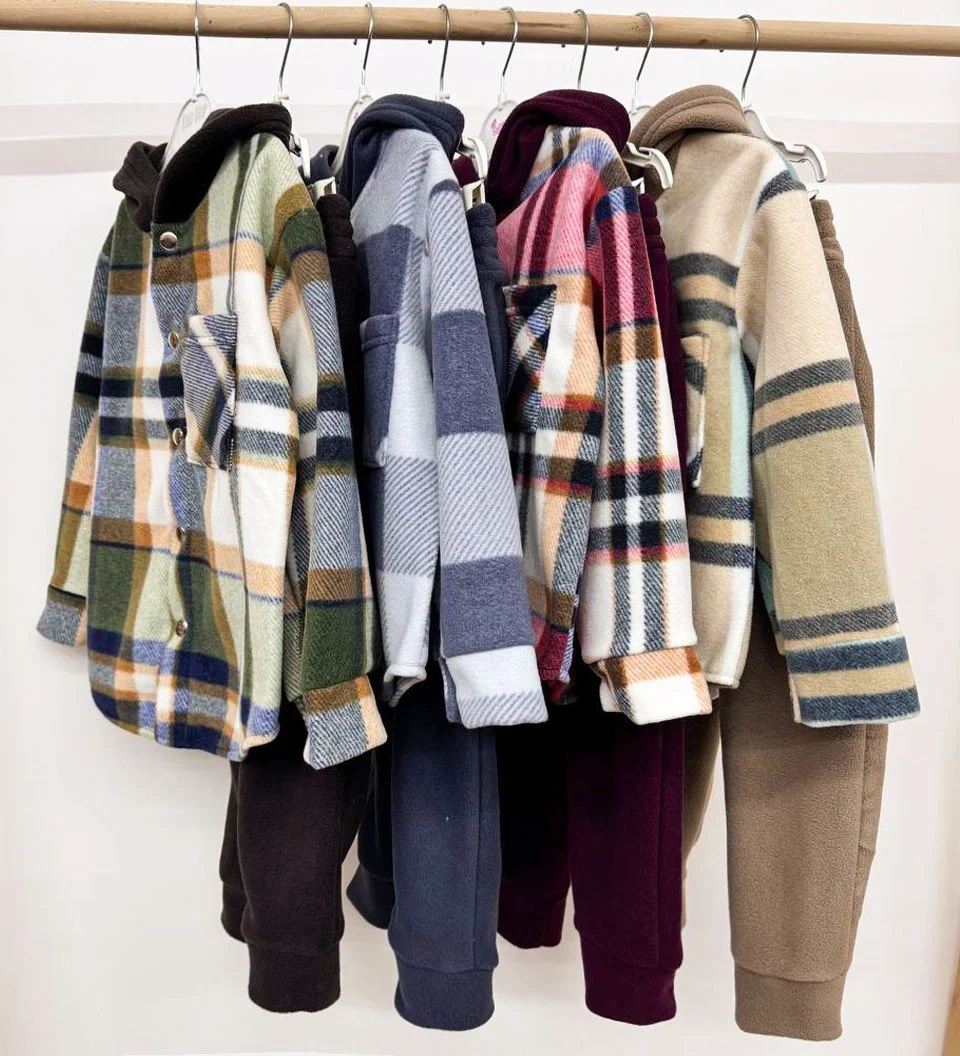 Теплий костюм клітинка фліс полар від 98 до 158 см, фото №2