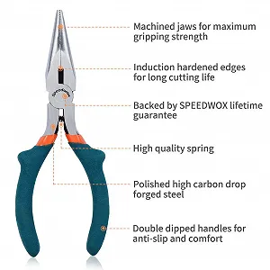 Мини плоскогубцы SPEEDWOX с длинным носом Тонкие 14,7 см Прецизионные кусачки для проволоки Маленькие плоскогубцы для ювелирных изделий Плоскогубцы для проволоки с выпуклыми плечами и зубчатыми губками Профессиональный инструмент для бисероплетения Хобби DIY synthetic.ua - Фото 1