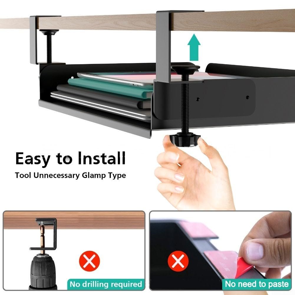 Підставка для ноутбука з вуглецевої сталі з нековзною текстурованою поверхнею та відділеннями для організації кабелів, фото №3