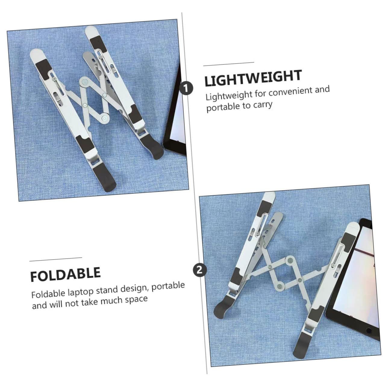 Підставка для ноутбука складана Алюмінієвий сплав Регульована по висоті Настільна підставка Ергономічний дизайн, фото №4