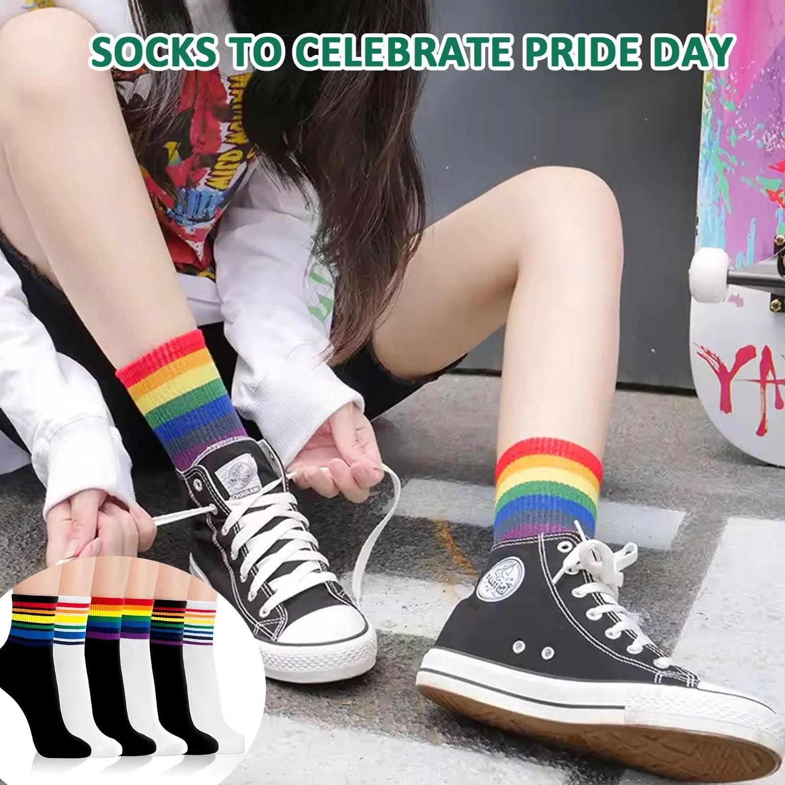 Шкарпетки Райдужні 6 пар, One Size, фото №6 Шкарпетки Райдужні 6 пар, One Size, фото №6