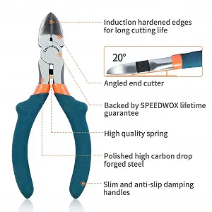Мини-диагональные плоскогубцы SPEEDWOX, 4-1/2 дюйма, выпуклые плечи, маленькие пластиковые кусачки, микро-бокорезы, боковые кусачки для ювелирных изделий, профессиональные инструменты для изготовления бижутерии и хобби synthetic.ua - Фото 1