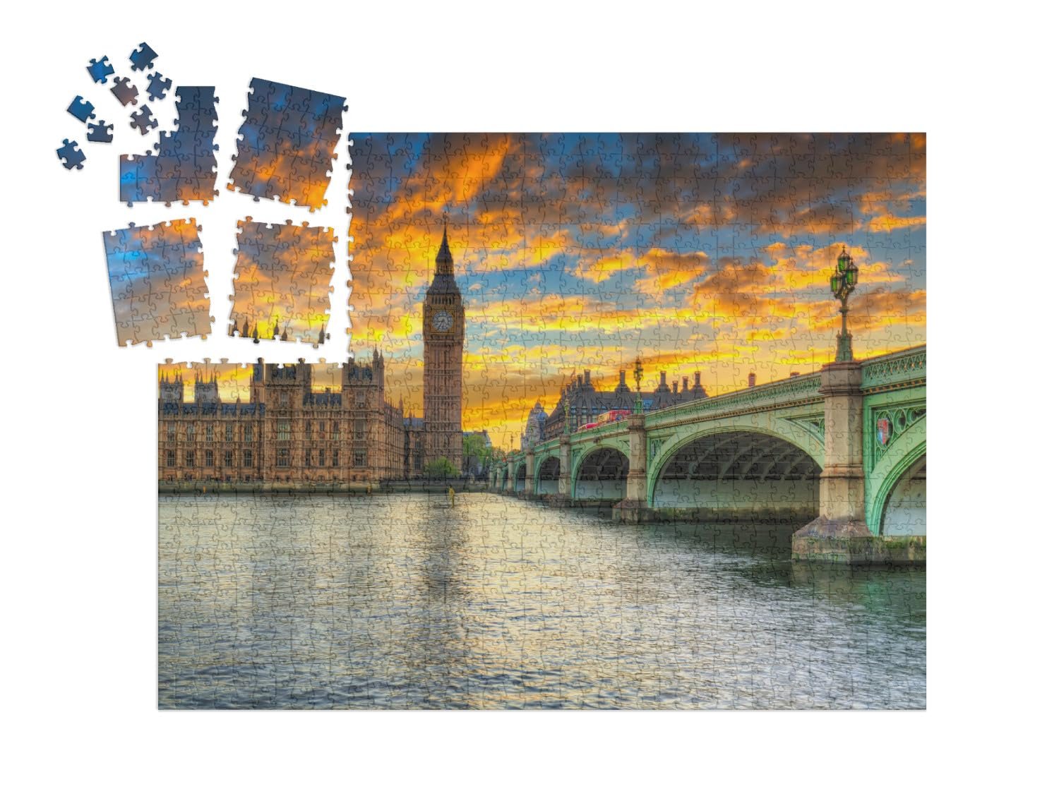 Пазл puzzleYOU Puzzle Advent Calendar "Биг-Бен и Вестминстерский дворец, Лондон, UK" 1000 элементов, фото №2
