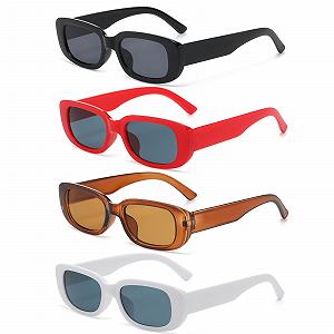 Сонцезахисні окуляри YAMEIZE Класичні Прямокутні Ретро 90-х Чорні Захист UV400 - Фото 1