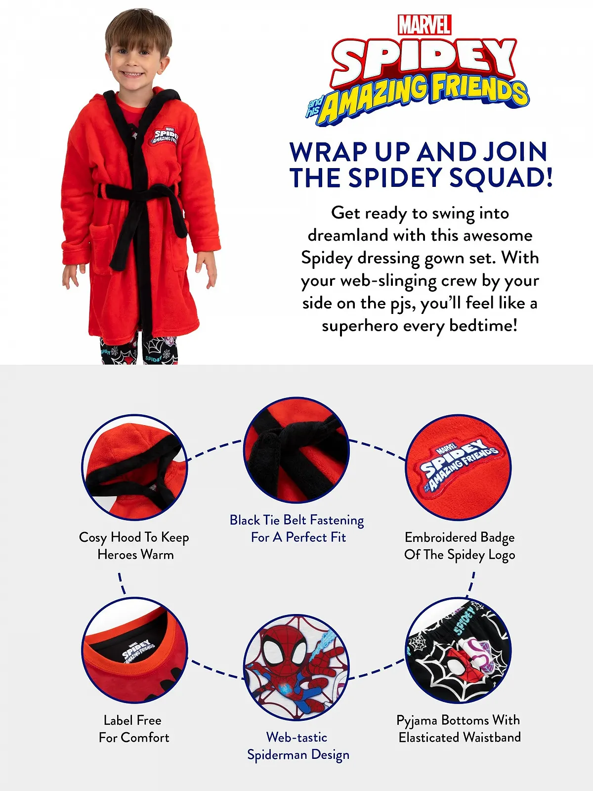 Піжама Marvel Людина-павук Spidey and His Super Friends для хлопчиків, фото №6