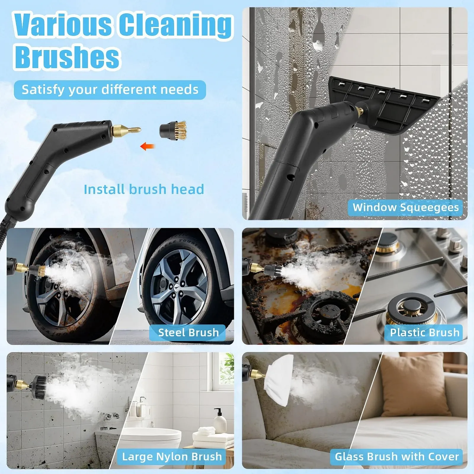 Ручний пароочисник 3 бар 1,2 л Blue, фото №6 Ручний пароочисник 3 бар 1,2 л Blue, фото №6