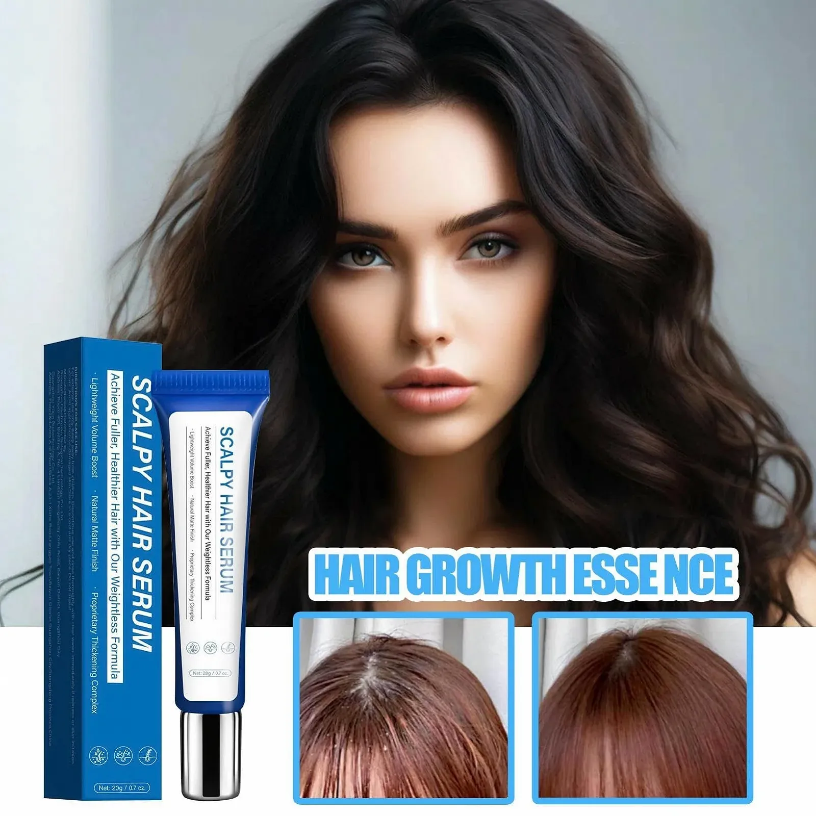 Сироватка для росту волосся, засоби для шкіри голови, рідина для відновлення росту, фото №4