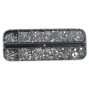 Стразы для ногтей круглые плоские Разные кристаллы для самодельных поделок 1 коробка - Фото 1