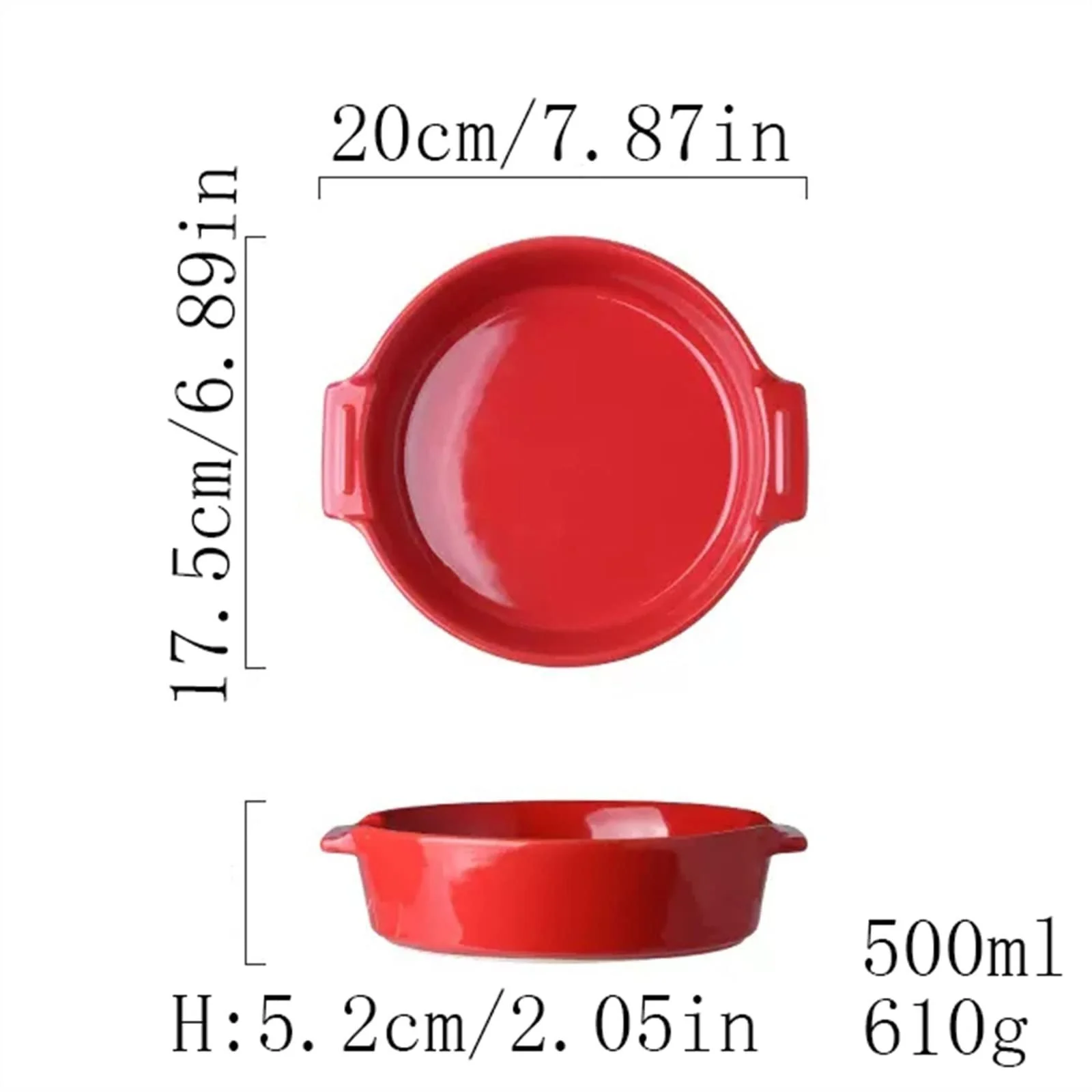Форма для запекания лазаньи керамическая с ручками глубокая однотонная для духовки и аэрогриля, фото №2