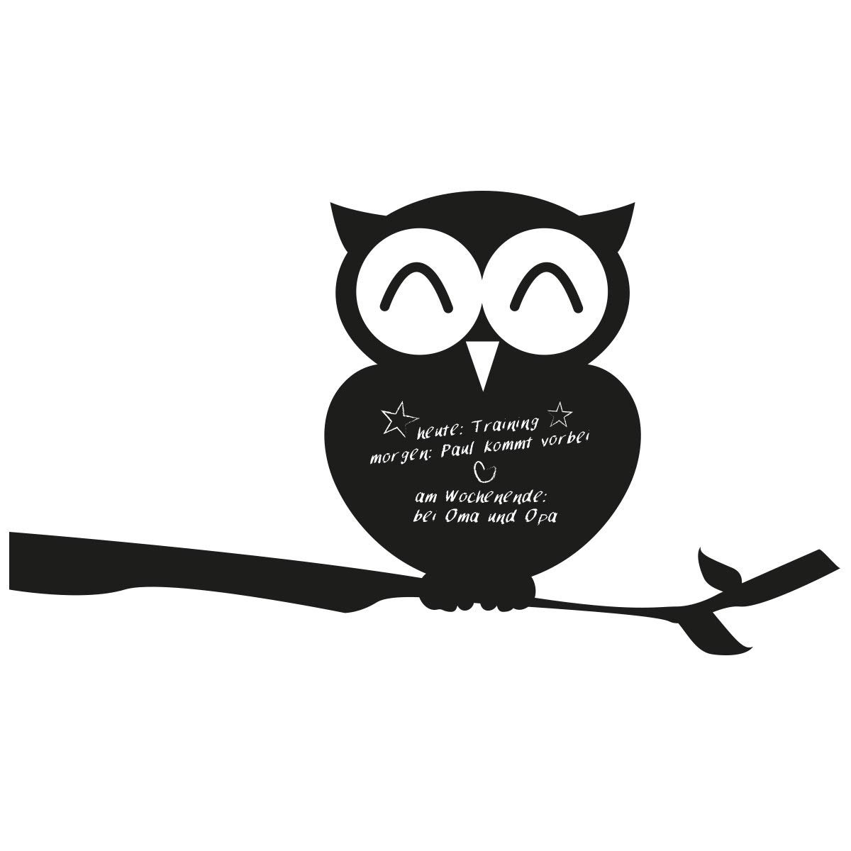 Наклейка на стіну Сови на гілці Board Paint 50 x 28 см Чорна, фото №1 Наклейка на стіну Сови на гілці Board Paint 50 x 28 см Чорна, фото №1