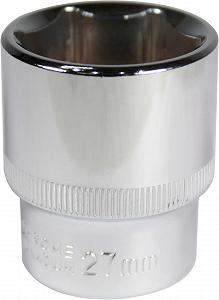 Головка торцева низька шестигранна 1/2 27мм Intertool Хром ванадіум ET-0027