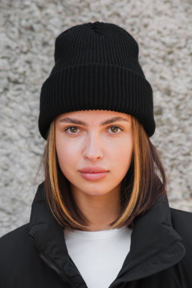 Подовжена трикотажна шапка біні докер Without dominic black, фото №6 Подовжена трикотажна шапка біні докер Without dominic black, фото №6