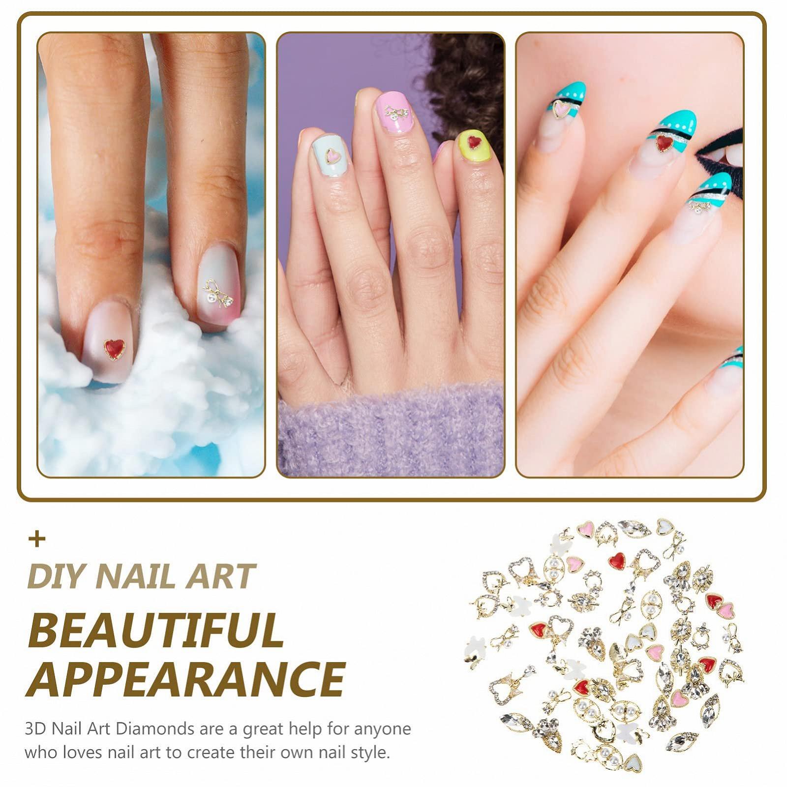 Стрази для нігтів Прикраса для нігтів Серце зі сплаву SOLUSTRE 60 штук, фото №9