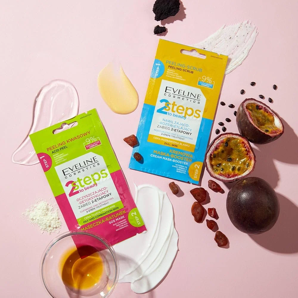 Догляд для обличчя Eveline Cosmetics 2-Step to Beauty Зволожуючий та Освітлюючий 2-етапний, фото №2