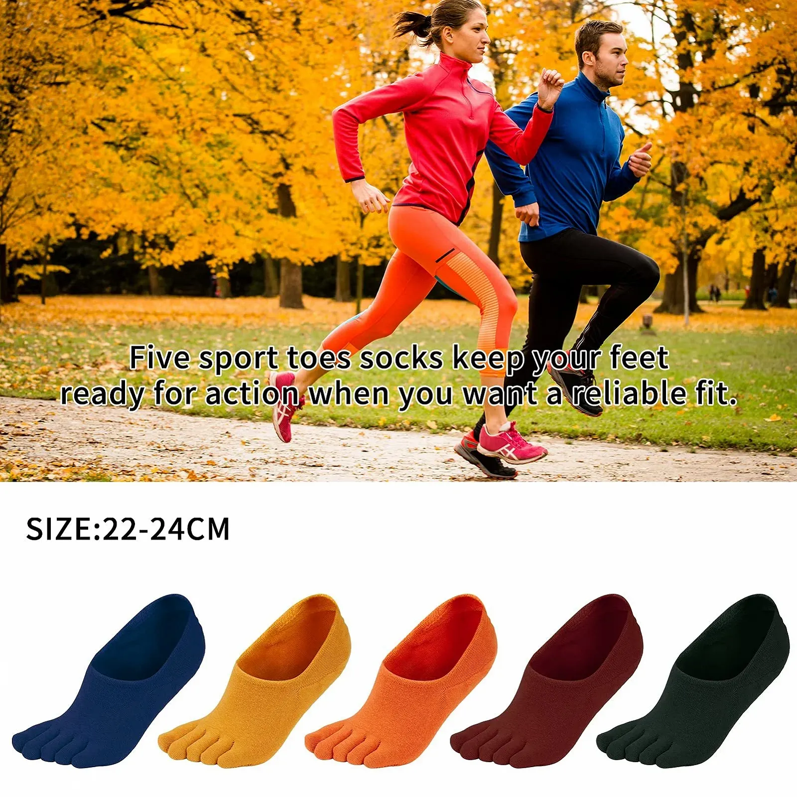 Носки с пальцами Женские Короткие Хлопковые Разноцветные Спортивные носки 5 пар, фото №5
