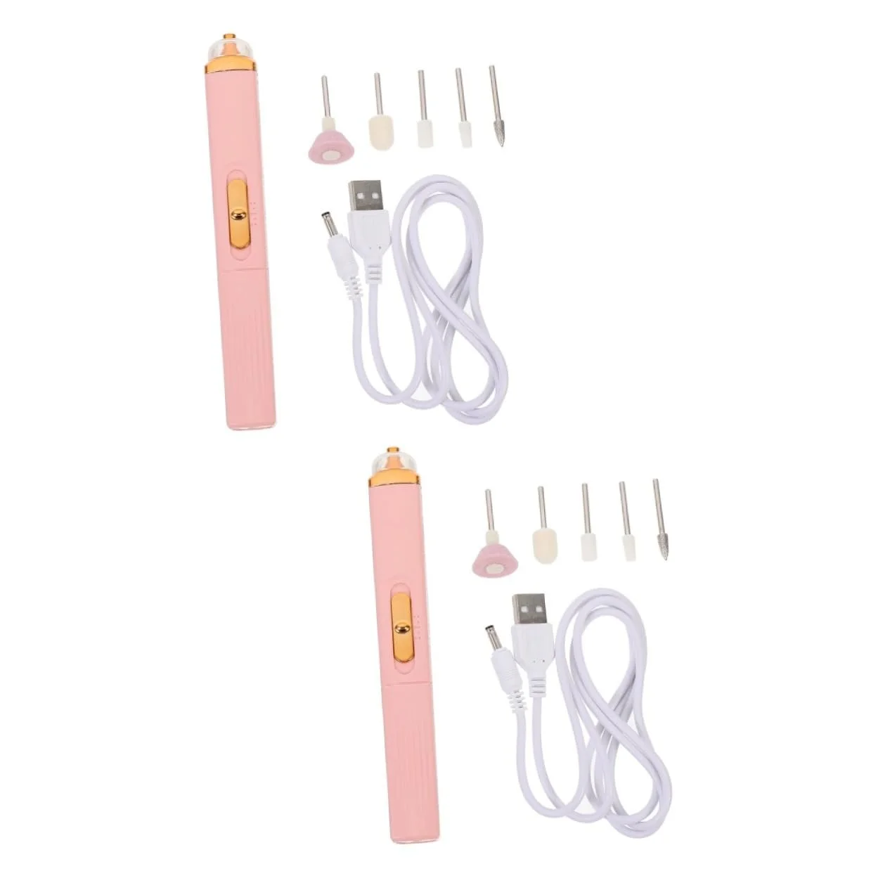 Электрический набор инструментов для ногтей Healvian 2 шт., ABS, розовый, USB, фото №1