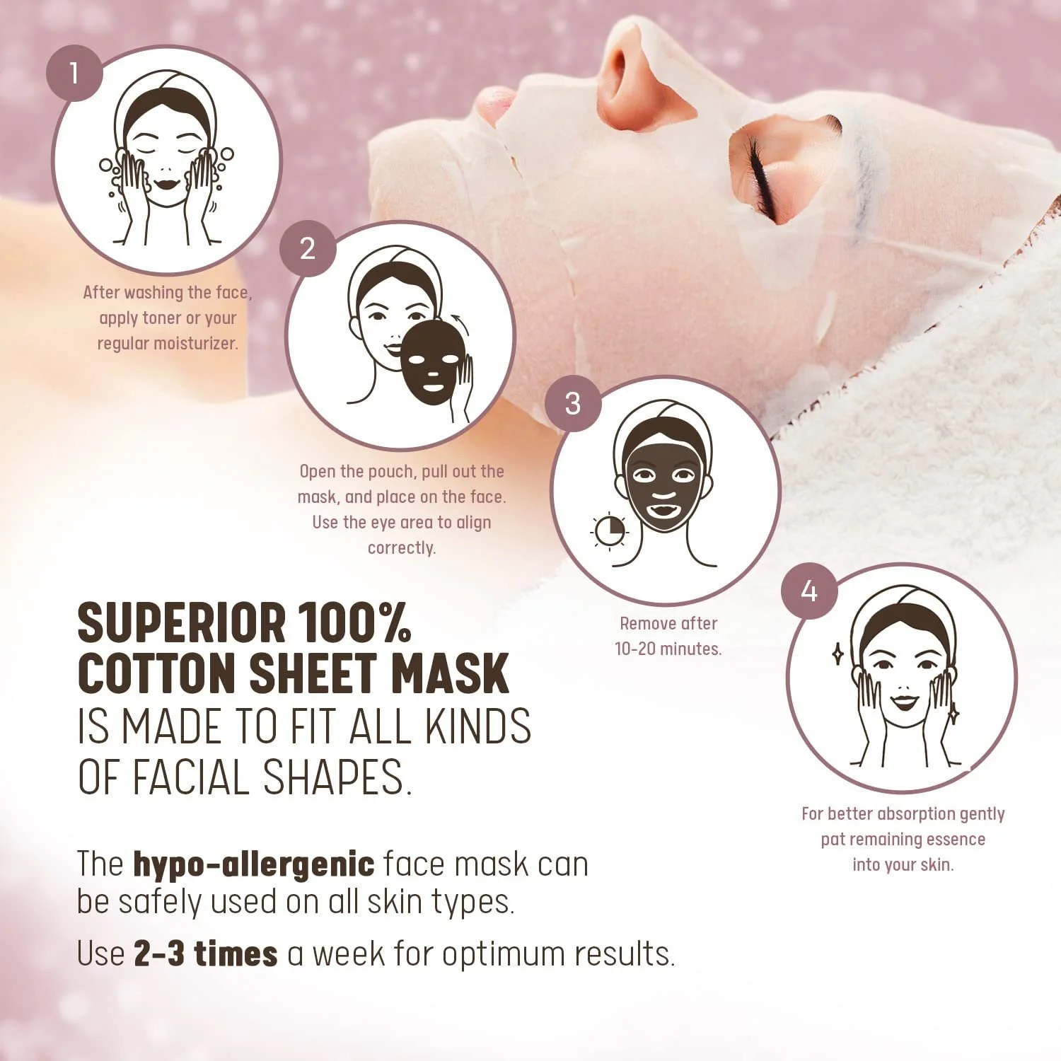 Тканинна маска для обличчя Aloe Vera Korean, 10 шт, фото №6 Тканинна маска для обличчя Aloe Vera Korean, 10 шт, фото №6