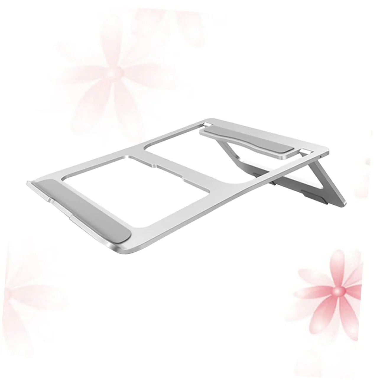 Підставка для ноутбука Veemoon складана з алюмінієвого сплаву вентильована портативна для офісу дому потяга легка та міцна з нековзними накладками для надійного утримання, фото №1