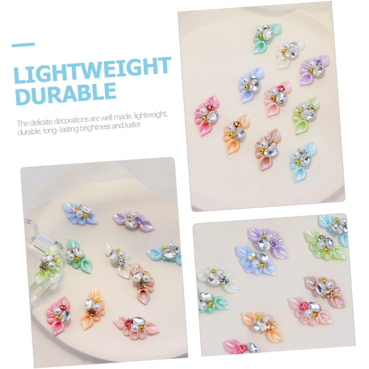 Аксесуари для нігтів Healeved, 27 шт, з квітковими підвісками, фото №7