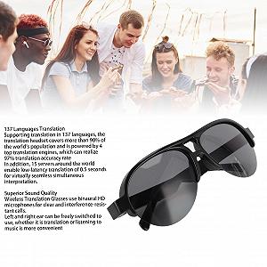 Розумні окуляри-перекладач Bluetooth 137 мов Сенсорне керування synthetic.ua - Фото 1