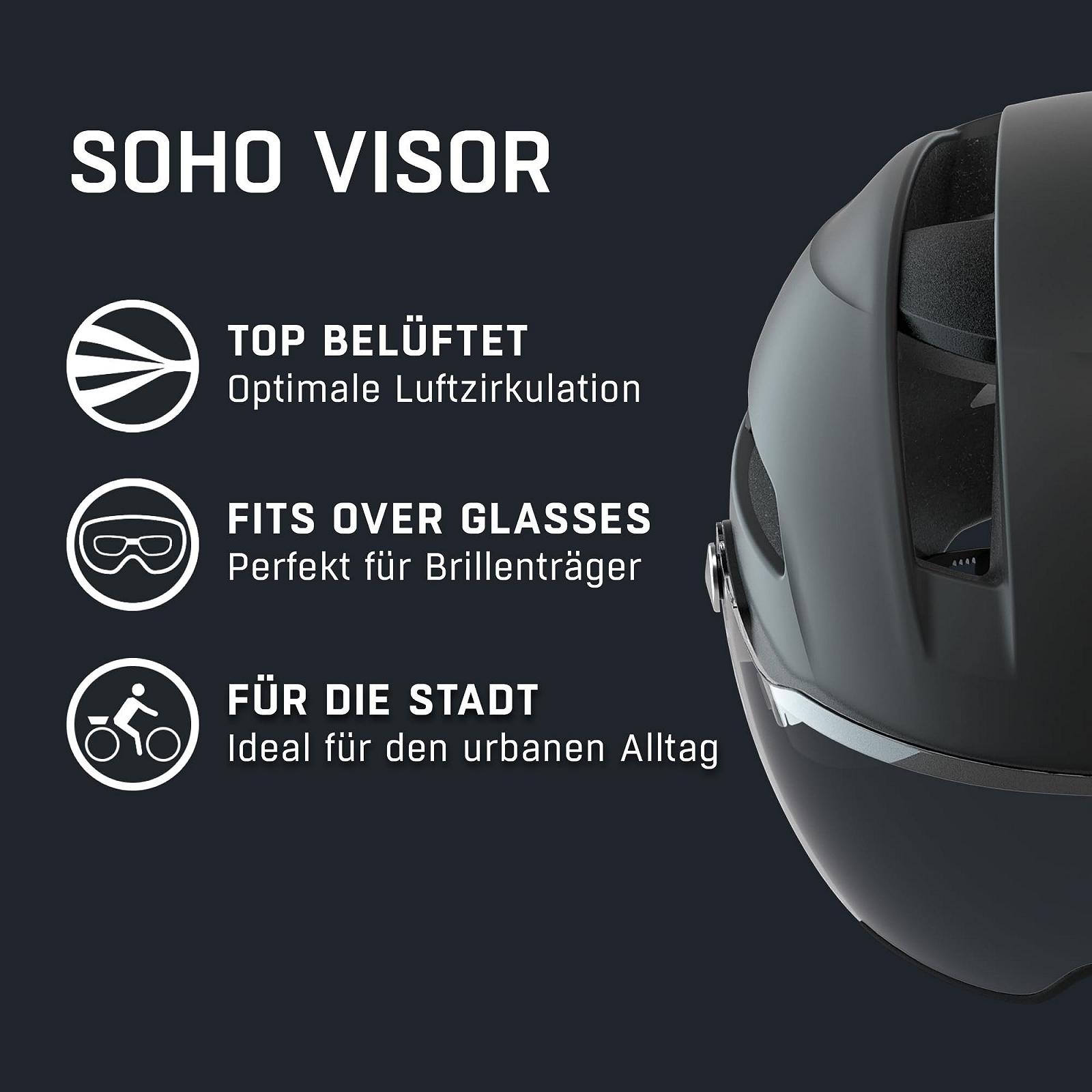 Шолом Alpina Soho Visor з інтегрованим візором, чорний, фото №2