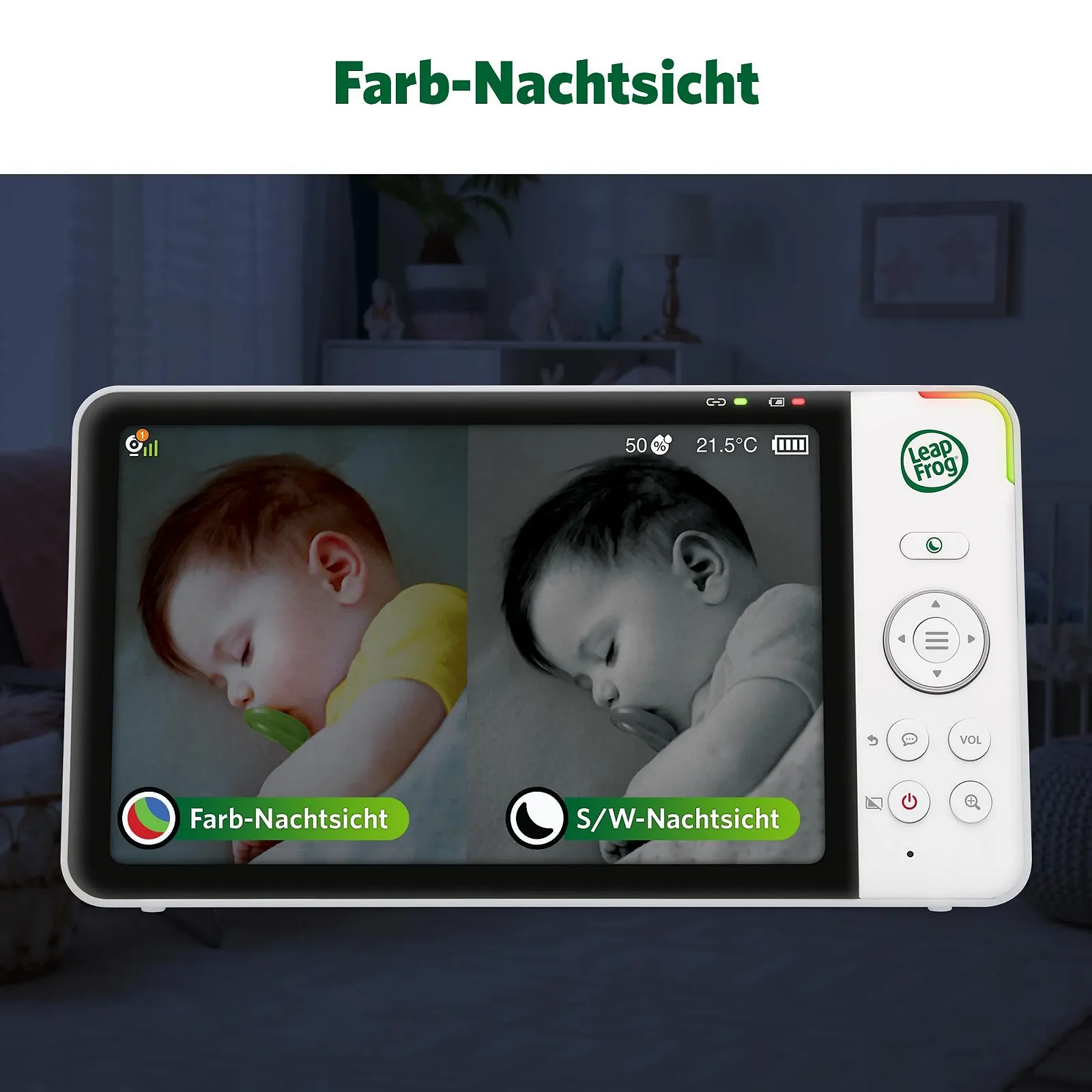 Відеоняня LeapFrog LF920HD 7 дюймів 720p HD Colour Night Vision 360° 8X Zoom, фото №4 Відеоняня LeapFrog LF920HD 7 дюймів 720p HD Colour Night Vision 360° 8X Zoom, фото №4